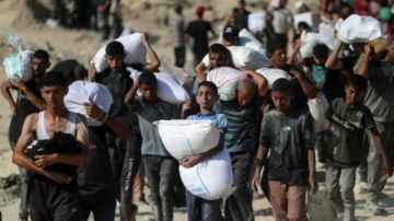 استشهاد 20 فلسطينيا بعد انقلاب شاحنة مساعدات عليهم