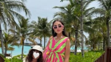 أحدث ظهور لـ إسراء عبدالفتاح وابنتها من المالديف