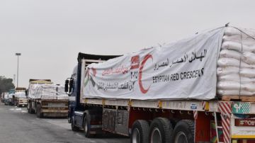 3500 طن مساعدات غذائية وإغاثية عاجلة عبر قافلة زاد العزة الـ 21 إلى غزة