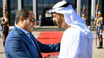 الرئيس السيسى يودع الشيخ محمد بن زايد بمطار العلمين