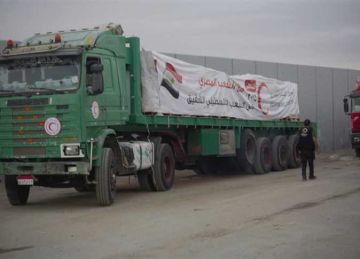 تحرك الدفعة الـ 27 من شاحنات المساعدات إلى معبر كرم أبو سالم