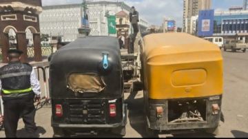 ضبط 30 توكتوك غير مرخص ومخالف لخطوط السير في الزقازيق صور