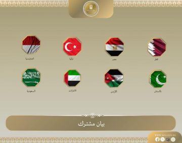البيان المشترك لوزراء خارجية مصر والأردن والإمارات العربية المتحدة وإندونيسيا وباكستان وتركيا والسعودية وقطر