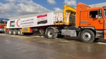 تحرك الفوج الثاني من قافلة المساعدات المصرية الـ 41 المتجهة إلى غزة