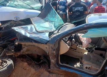 مصرع شخصين في اصطدام 3 سيارات بدمياط الجديدة