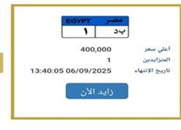 لوحة مميزة تفتتح مزاد المرور بـ400 ألف جنيه