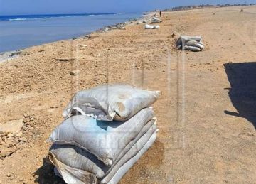 بعد ظهورها المفاجئ.. أجولة ردة تطفو من السفينة الغارقة أمام شاطئ القصير في البحر الأحمر (صور)