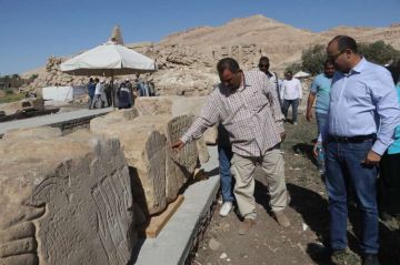  الأعلى للآثار يتابع ترميم الصرح الأول لمعبد الرامسيوم ومقبرة الملك تحتمس الثاني