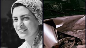 نجاة الفنانة التشكيلية مي عبدالله بعد حادث سير مروع نجاة الفنانة التشكيلية مي عبدالله بعد حادث سير مروع