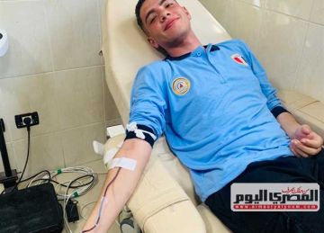 طلاب التربية العسكرية بجامعة كفر الشيخ يتبرعون بالدم لمستشفي كفر الشيخ الجامعي