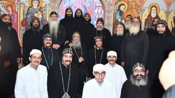 رسامة 3 رهبان جدد في الاحتفال بعيد شهداء الفيوم بدير رئيس الملائكة غبريال