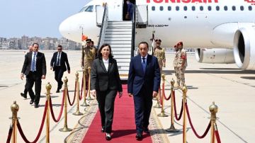 رئيس الوزراء يستقبل نظيرته التونسية بمطار القاهرة الدولي