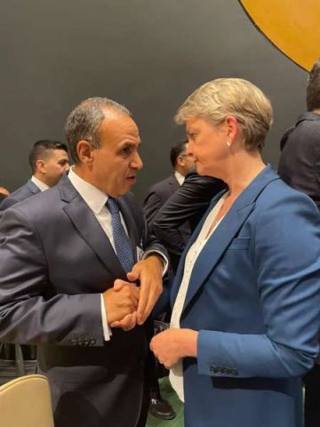 وزير الخارجية يلتقى بنظيرته البريطانية على هامش أعمال الجمعية العامة للأمم المتحدة