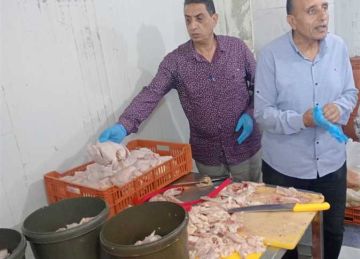 ضبط لحوم ودواجن فاسدة داخل مركز تجهيز مطاعم غير مرخص بالدقهلية