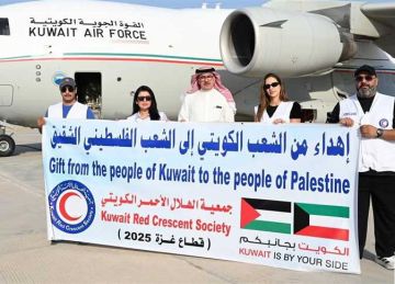 مطار العريش يستقبل طائرة مساعدات كويتية لصالح غزة