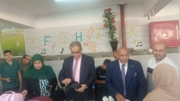 وكيل تعليم بني سويف يفتتح معرض أهلا مدرستي بمدرسة قمبش الرسمية