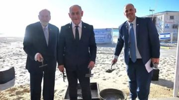 إسرائيل تواصل الاستفزاز .. نتنياهو يضع حجر الأساس لـ ريفيرا غزة شاهد