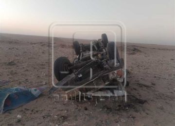 مصرع 3 أشخاص وإصابة 8 في حادث انقلاب سيارة بـ سفاري الغردقة