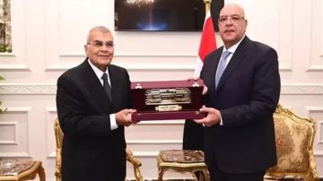 المستشار هشام بدوي يستقبل رئيس ووكيلي مجلس الشيوخ المستشار هشام بدوي يستقبل رئيس ووكيلي مجلس الشيوخ