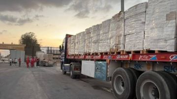 تحرك شاحنات قافلة المساعدات الإنسانية الـ122 تمهيدا لدخولها من مصر إلى غزة