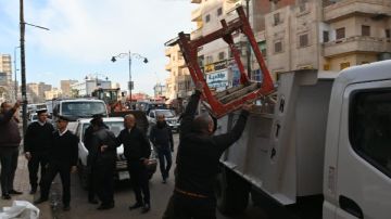 حملة مكبرة لإزالة التعديات والإشغالات بمنطقة كوبري أفلاقة بالبحيرة