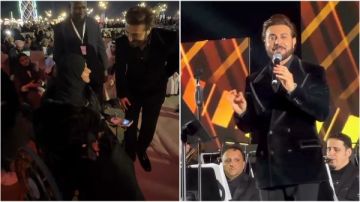 نزل لها مخصوص.. موقف إنساني لـ ماجد المهندس مع معجبة على كرسي متحرك نزل لها مخصوص.. موقف إنساني لـ ماجد المهندس مع معجبة على كرسي متحرك