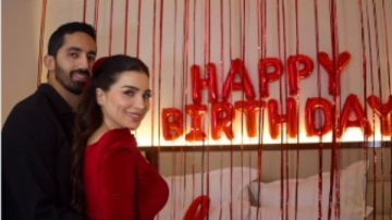 مى عز الدين تحتفل بعيد ميلادها رفقة زوجها