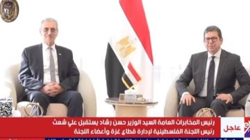 الوزير حسن رشاد لـ رئيس اللجنة الفلسطينية لإدارة قطاع غزة: حريصون على تقديم كل الدعم