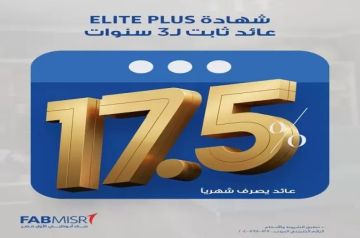بنك أبوظبي الأول مصر يطرح شهادة ادخار Elite Plus بعائد ثابت يصل إلى 17.5 بنك أبوظبي الأول مصر يطرح شهادة ادخار Elite Plus بعائد ثابت يصل إلى 17.5