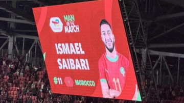 إسماعيل صيباري يفوز بجائزة رجل مباراة المغرب ضد الكاميرون بربع نهائي أمم إفريقيا