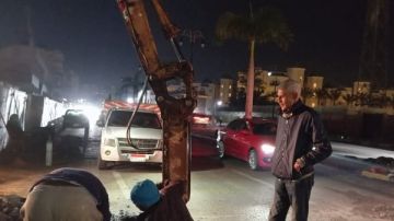 استكمال أعمال توصيل المرافق لاستاد النادي المصري ليلا شاهد