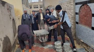 كفر الشيخ .. تركيب الإنترلوك بشوارع مقابر محلة دياي بالجهود الذاتية صور