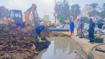 كسر مفاجئ يتسبب في قطع المياه عن مركز كامل بكفر الشيخ