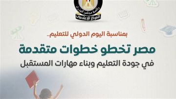 مصر تتقدم 10 مراكز بمؤشر جودة التعليم لتصل لـ 41 عالميا 2024 مصر تتقدم 10 مراكز بمؤشر جودة التعليم لتصل لـ 41 عالميا 2024