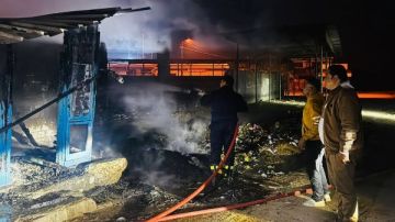 التهم محتوياته كلها.. إخماد حريق كشك مواد غذائية بكفر الشيخ صور