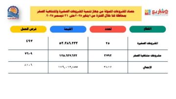خلال العام الماضى.. تمويل مشروعات صغيرة ومتناهية الصغر بـ 179 مليون جنيه بقنا خلال العام الماضى.. تمويل مشروعات صغيرة ومتناهية الصغر بـ 179 مليون جنيه بقنا