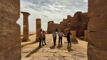 مدير المعهد الفرنسي للآثار الشرقية يتفقد آثار الدوش بالوادى الجديد