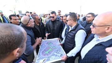 وزير الإسكان يتفقد مشروع كوبري C19 والمدينة التراثية بالعلمين الجديدة