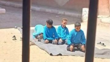 تلاميذ يؤدون صلاة الظهر بفناء مدرسة في سوهاج خلال اليوم الدراسي.. شاهد تلاميذ يؤدون صلاة الظهر بفناء مدرسة في سوهاج خلال اليوم الدراسي.. شاهد