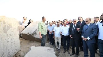 وزير السياحة والآثار ومحافظ الغربية يتفقدان معبد بهبيت الحجارة بالغربية لدراسة تطويره وإعادة بنائه وزير السياحة والآثار ومحافظ الغربية يتفقدان معبد بهبيت الحجارة بالغربية لدراسة تطويره وإعادة بنائه
