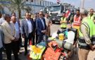 محافظ الجيزة يتفقد اصطفاف معدات شركة مياه الشرب والصرف الصحي استعدادا لموسم الشتاء - eg
