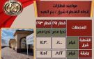  السكة الحديد تدعم تنمية سيناء.. 4 رحلات قطار يوميا على خط القنطرة شرق ـ بئر العبد