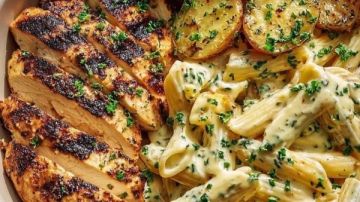 لعشاء مميز..بنا وايت صوص بالدجاج المشوي مع بطاطس بالزبدة