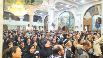 تشييع جثامين ضحايا انهيار جزء من سور دير أبوفانا بمطرانية ديرمواس في المنيا