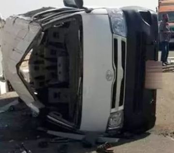 إصابة 5 أشخاص إثر حادث انقلاب ميكروباص في الشرقية