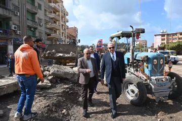 محافظ الغربية يعاين أعمال تطوير ورصف طرق وشوارع في بسيون محافظ الغربية يعاين أعمال تطوير ورصف طرق وشوارع في بسيون