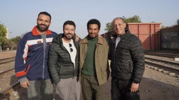 عمر السعيد وعمرو سعد والمخرج أحمد خالد موسي من كواليس تصوير مسلسل إفراج صور