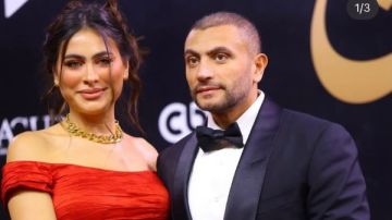 شاهد.. هاجر أحمد وزوجها بإطلالة رومانسية