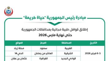 الكشف والعلاج مجانا .. الصحة تطلق 3 قوافل طبية بالمحافظات الكشف والعلاج مجانا .. الصحة تطلق 3 قوافل طبية بالمحافظات