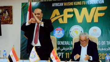 وزير الرياضة يهنئ شريف مصطفى بفوزه برئاسة الاتحاد الأفريقي للووشو كونغ فو للدورة 2026 2030